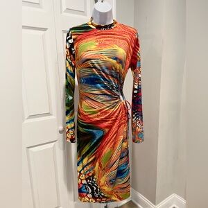 Fashion Nova Colorful Long Sleeve Dress
